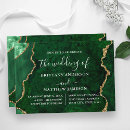 Search for green marble invitations Emerald green and gold
