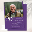 Search for purple 90th birthday invitations Simple
