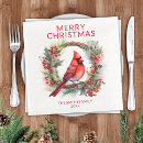 Search for red cardinal napkins Watercolor