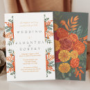 Search for teal and burnt orange wedding invitations Botanical