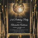 Search for disco 21st birthday invitations Black