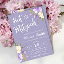 Search for floral bar bat mitzvah invitations Purple
