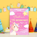 Search for unicorn 7th birthday invitations Seventh