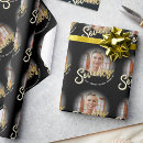 Search for 70th birthday wrapping paper Black and gold