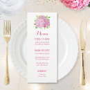 Recherche de watercolor wedding menus Hydrangée