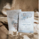 Search for airplane baby shower invitations Blue gingham
