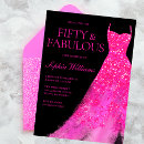 Search for hot pink 50th birthday invitations Party