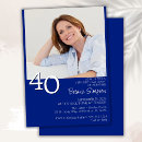 Search for royal blue 40th birthday invitations Modern