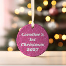Search for hot pink ornaments First christmas