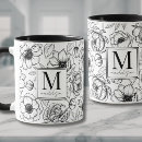 Recherche de dessin botanique tasses Pour elle