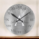 Search for silver glitter clocks Sparkle