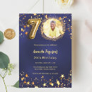 Search for photo 70th birthday invitations Navy blue