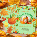 Search for autumn 1st birthday invitations Is turning one
