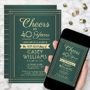 Search for gold and green birthday invitations Adult birthday party