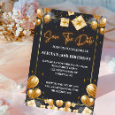 Search for save the date 50th birthday invitations Script typography