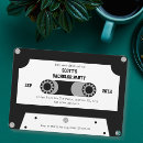 Search for 70s music invitations Black and white