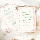 Search for pink and green wedding invitations Typography
