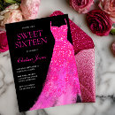 Search for hot pink sweet 16 invitations Dress