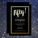 Recherche de or et noir anniversaire invitations Minimaliste