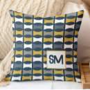 Recherche de monogramme géométrique coussins Rétro