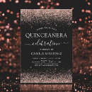 Search for pink black quinceanera invitations Rose gold