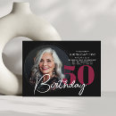 Search for red and black 50th birthday invitations Elegant