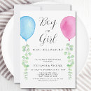 Search for botanical greenery gender reveal invitations Eucalyptus
