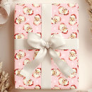 Search for vintage pink santa wrapping paper Watercolor