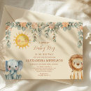 Search for jungle animals baby shower invitations Wild tropical greenery leaves