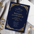 Search for mens blue and gold birthday invitations Chic