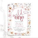Search for wildflowers birthday invitations Watercolor floral