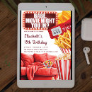 Search for girls movie night invitations For her