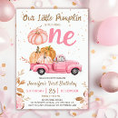 Search for our little pumpkin 1st birthday invitations Autumn leaves