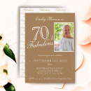 Search for beige birthday invitations Seventy