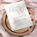 Search for elegant gender reveal invitations Pink and blue