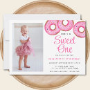 Search for sweet one doughnut birthday invitations Cute