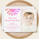 Search for 1st trip around the sun invitations Watercolor