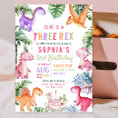 Recherche de dinosaure rose invitations Trois ans rex