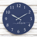 Search for blue and white clocks Girly