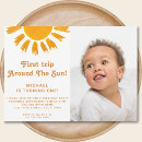 Search for 1st trip around the sun invitations Watercolor