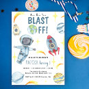 Search for blast off birthday invitations Watercolor