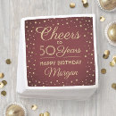Search for red and gold napkins 50th