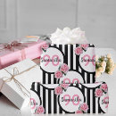 Recherche de rayures noires papier cadeau Pour elle