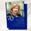 Search for royal blue 70th birthday invitations Modern