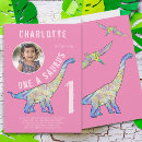 Search for dinosaur 1st birthday invitations Colourful