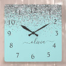 Recherche de bleu de turquoise horloges Pour elle