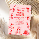 Search for funky bridal shower invitations Hand drawn