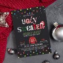Search for funny retro christmas invitations Ugly sweater party