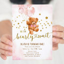 Recherche de teddy bear 1ans anniversaire invitations Ballon