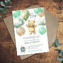 Search for green teddy bear invitations Boy